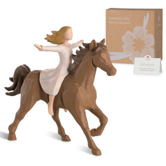Storieme statuette face cavalière et cheval pour décoration élégante