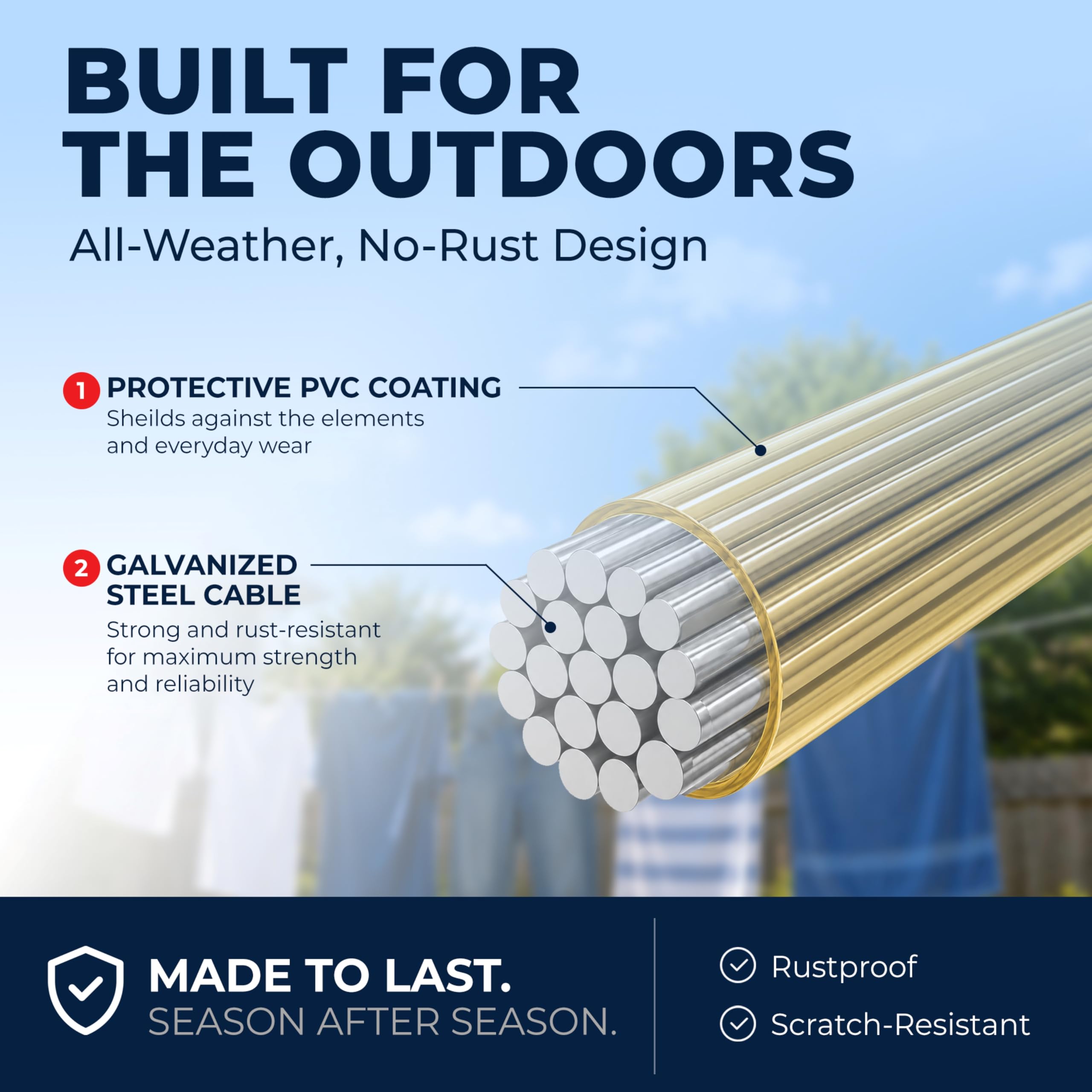 Strata corde installée sur balcon montrant gain de place pour séchage