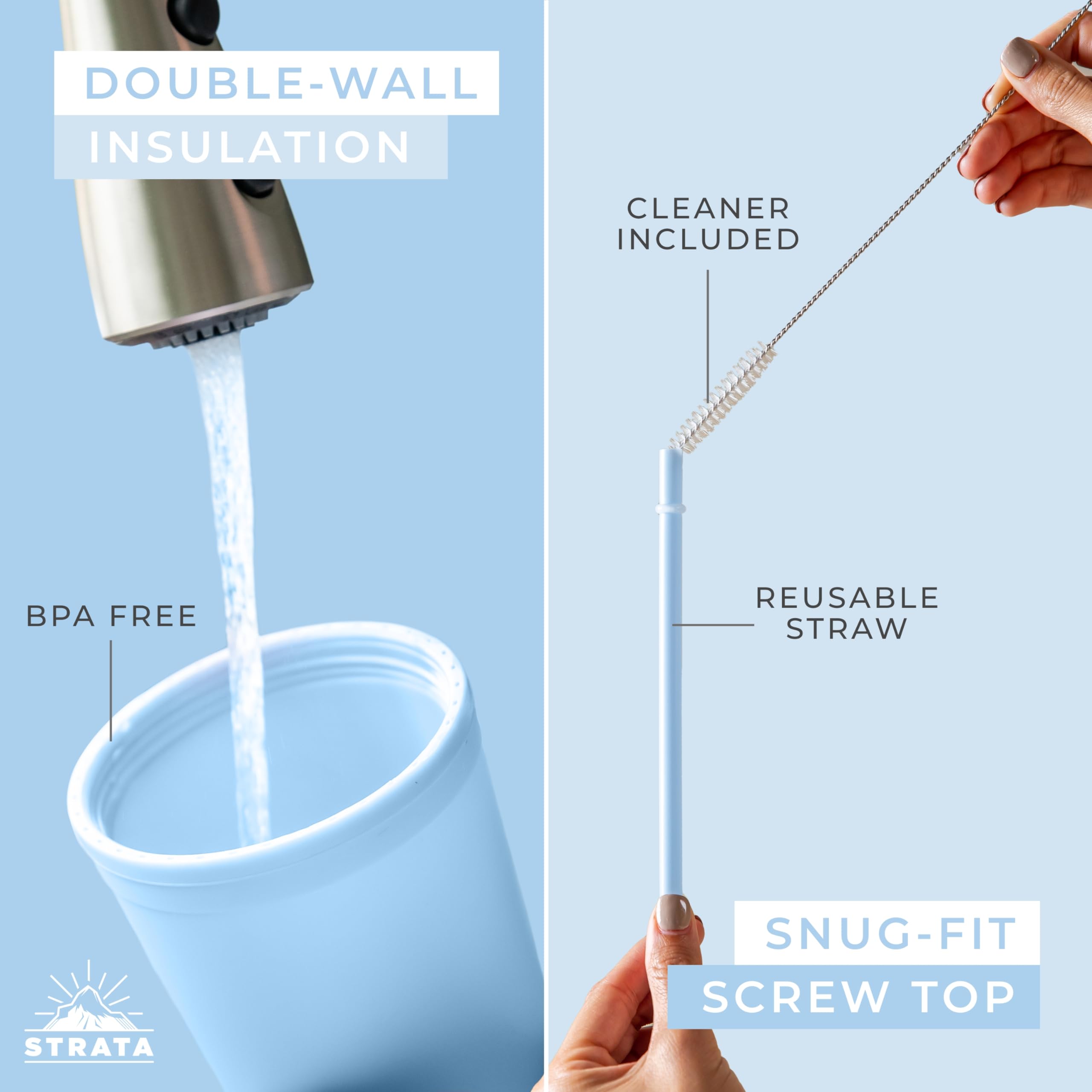 STRATA CUPS gros plan sur la texture mate offrant une prise confortable