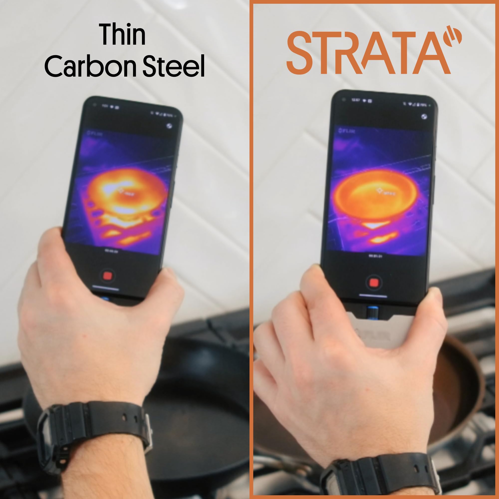 STRATA démonstration d'assaisonnement montrant développement de patine