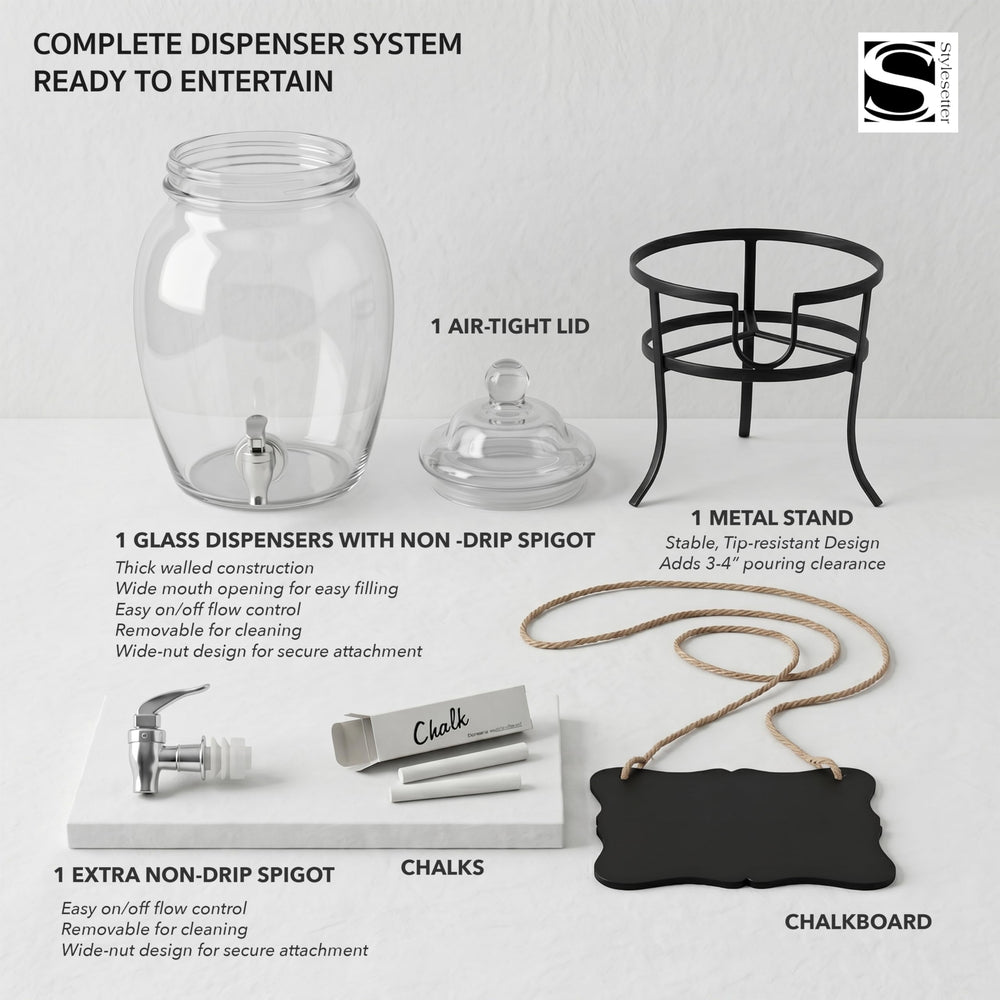 Style Setter Fortuna comparaison taille à côté d'un verre pour évaluer la capacité