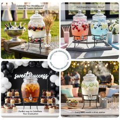 Style Setter Fortuna support métallique noir surélevant la jarre pour verres hauts