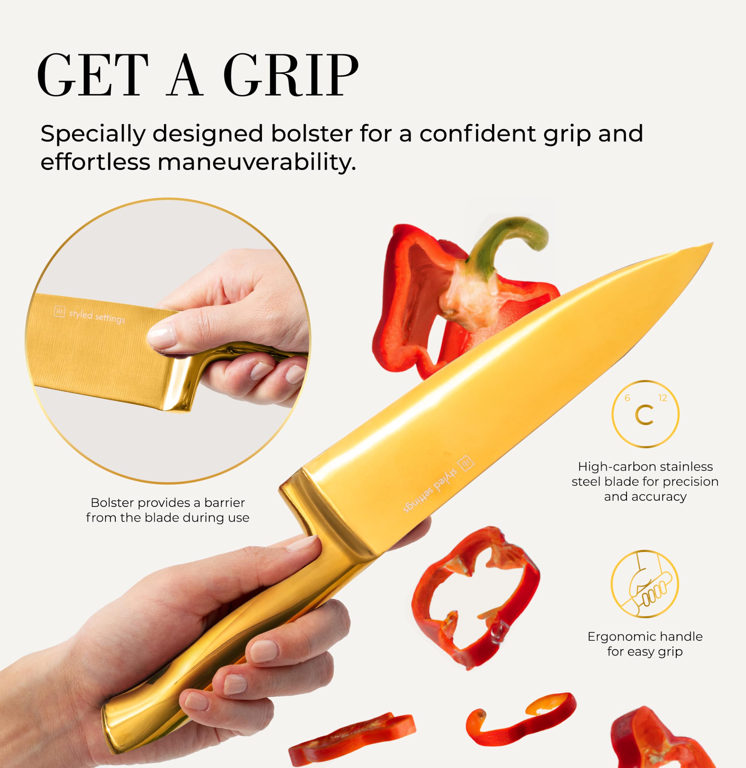STYLED SETTINGS ciseaux de cuisine gros plan utilité et robustesse