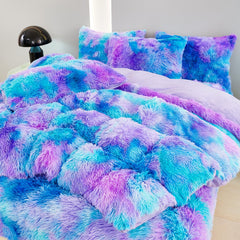 SUCSES housse de couette face entière montrant design bleu violet et chaleur