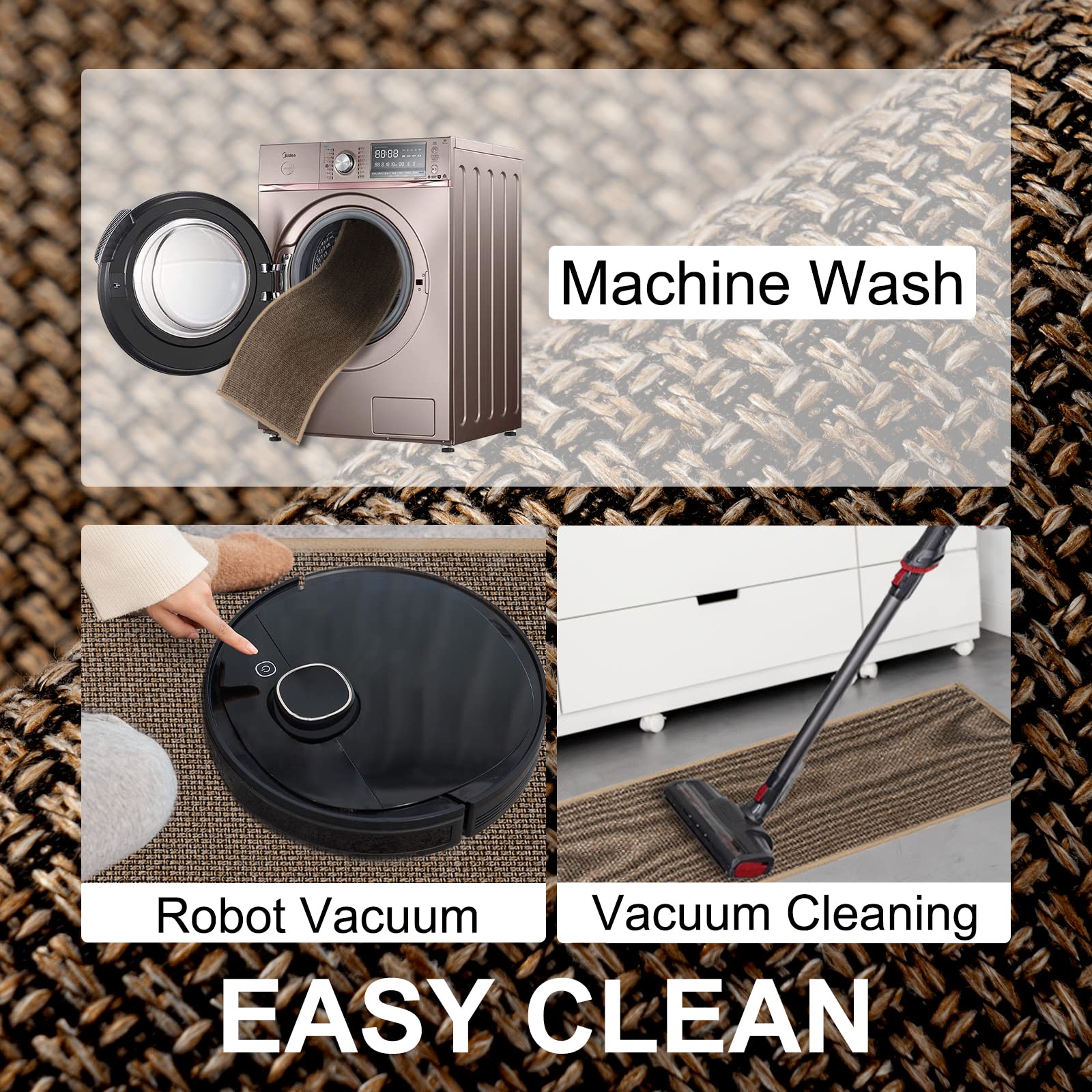 SUMLANS tapis compatible lavage machine pour entretien facile