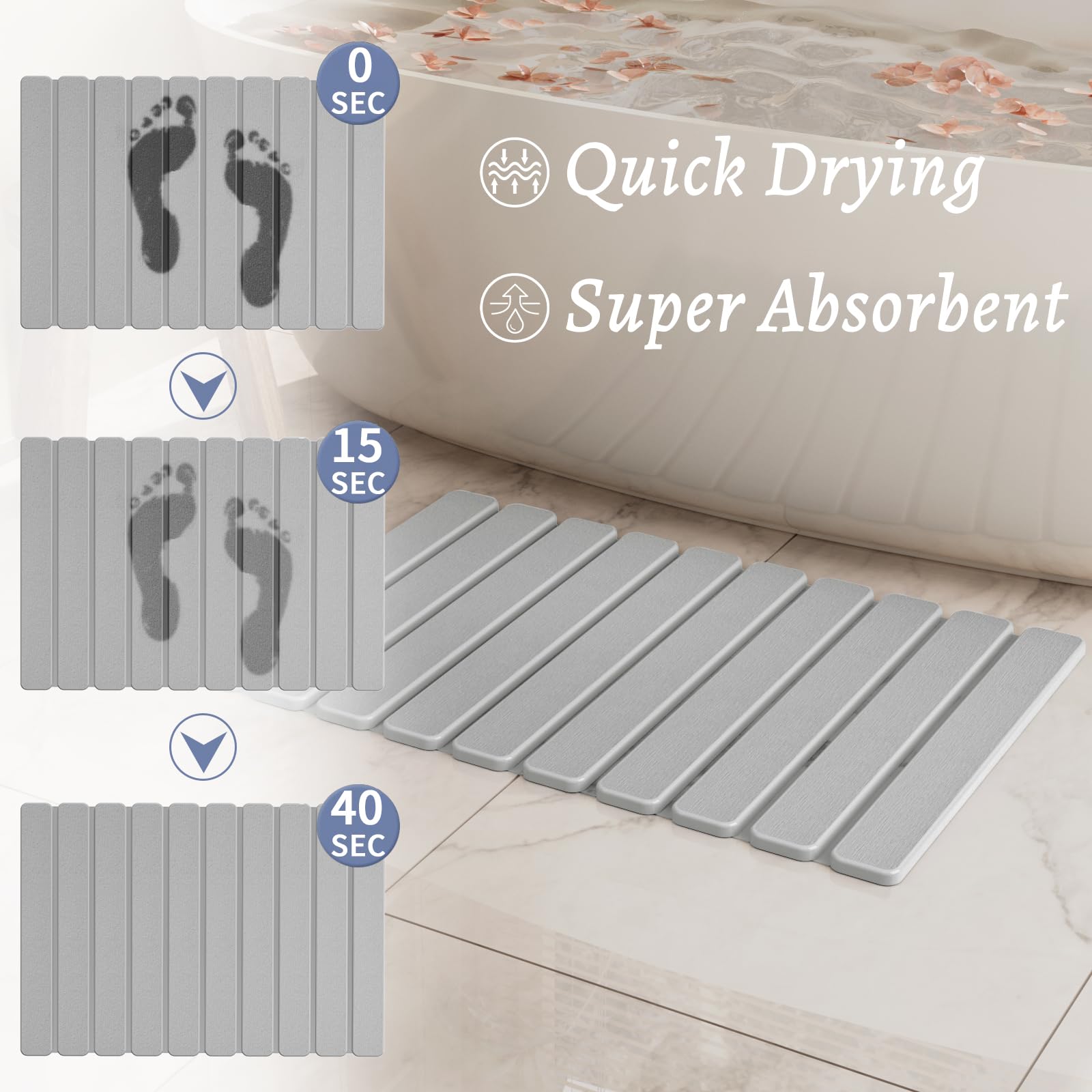 Summer&Kiss gros plan texture pierre absorbante pour séchage rapide