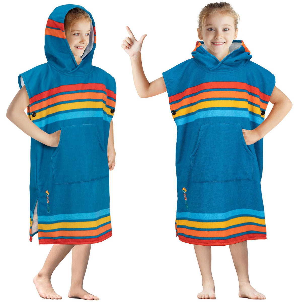 SUN CUBE poncho face avant montrant coupe unisexe et confort