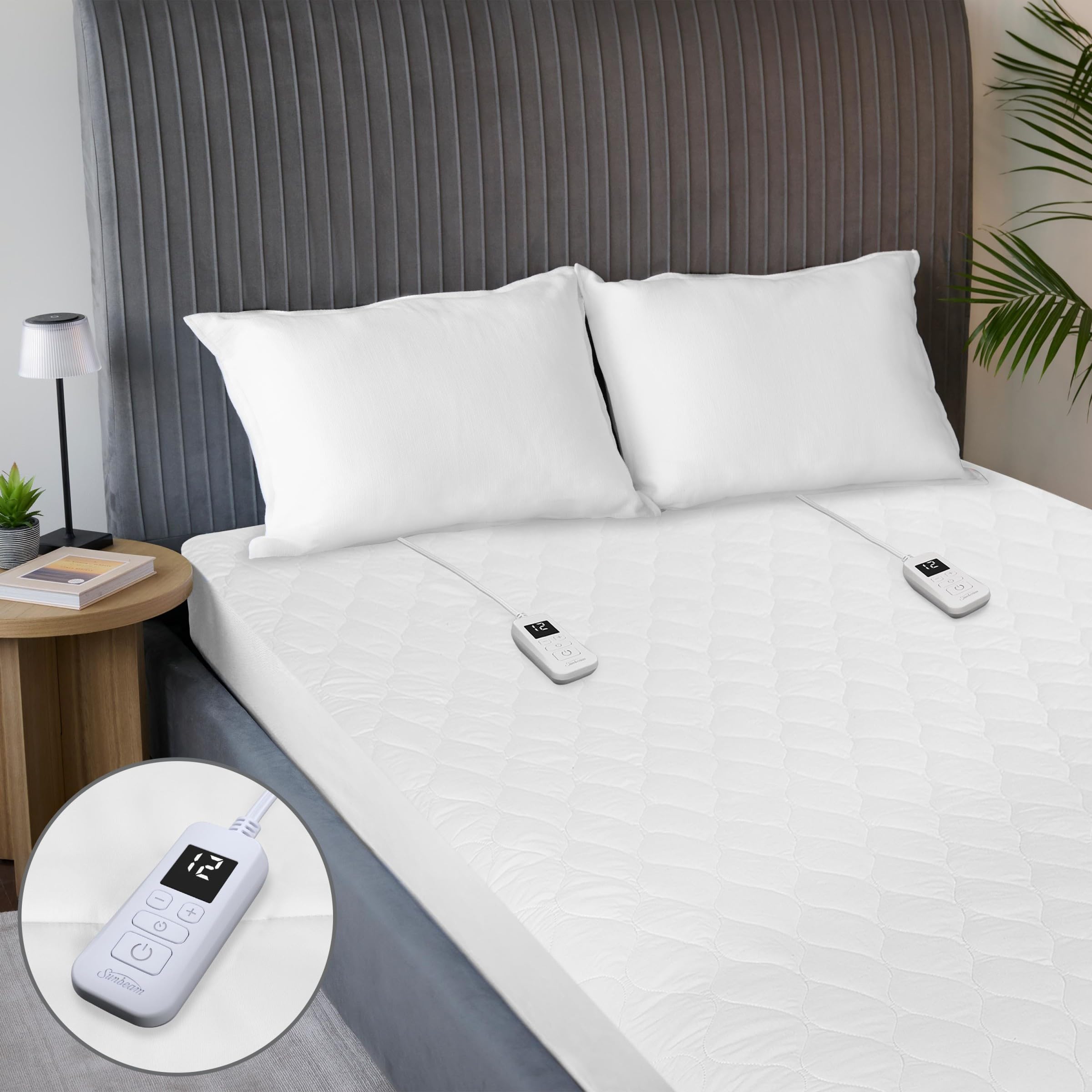 Sunbeam vue avant du surmatelas chauffant montrant confort et finition