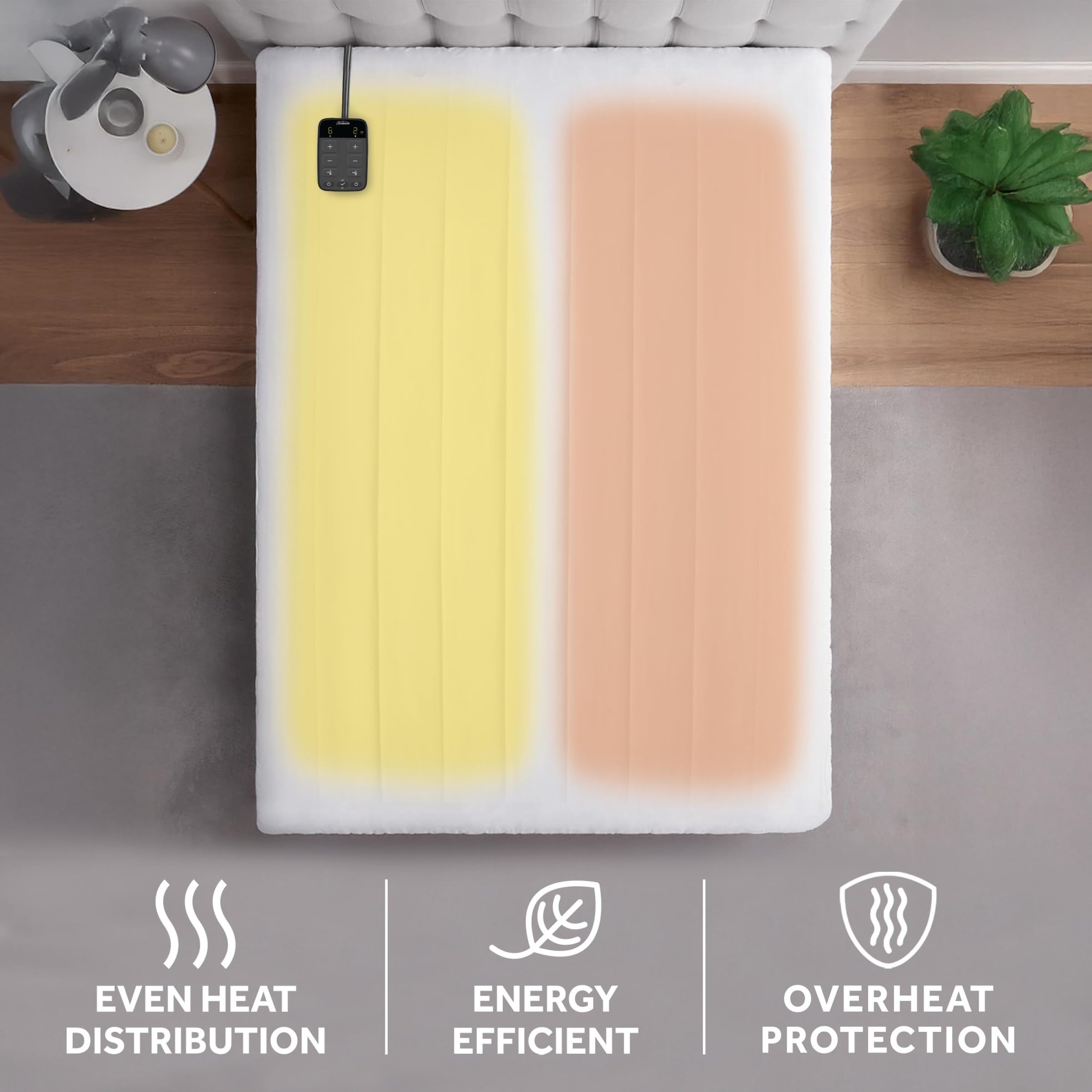 Sunbeam jupe extensible adaptée aux matelas jusqu'à 16 pouces