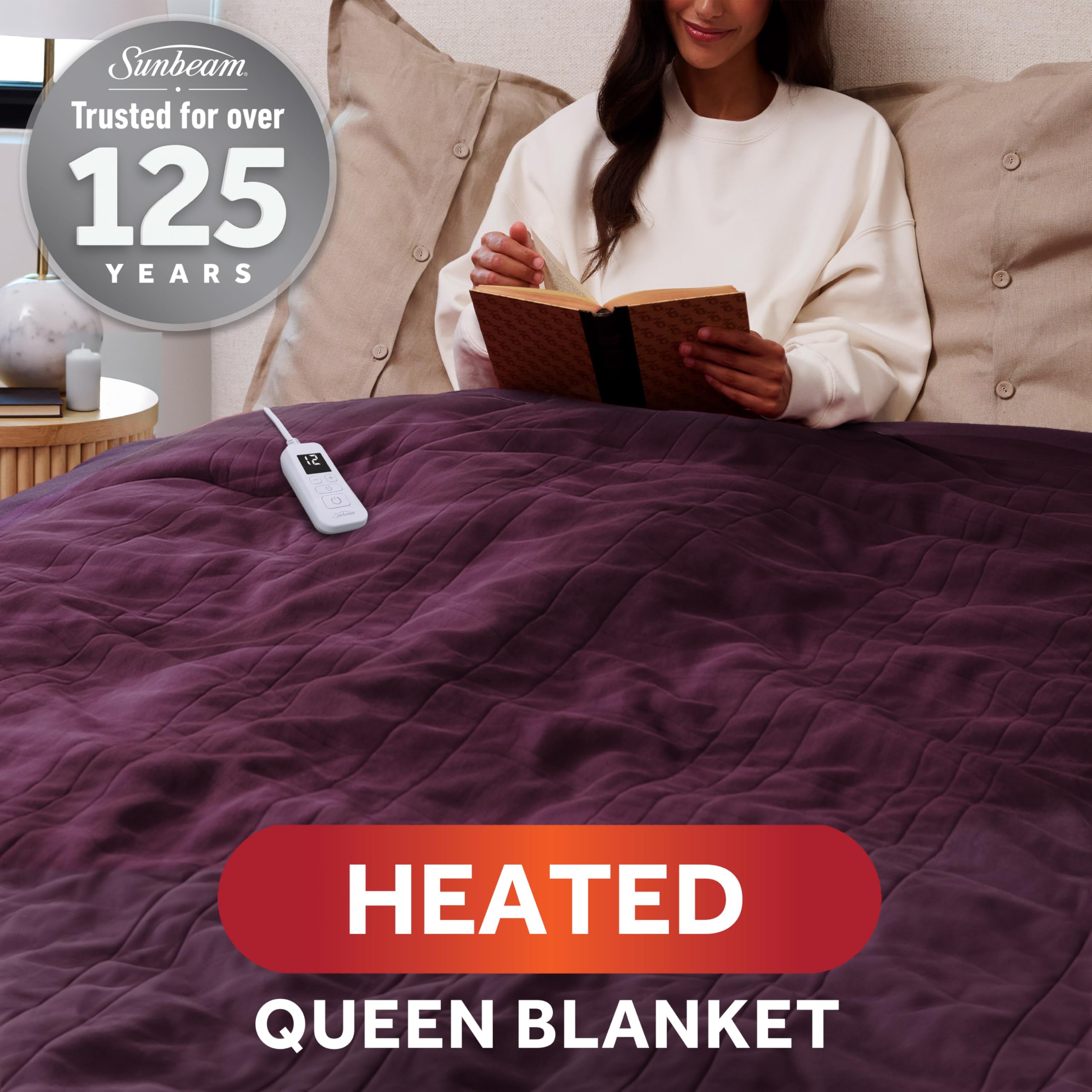 Sunbeam gros plan texture ultra fleece montrant douceur et maintien de chaleur