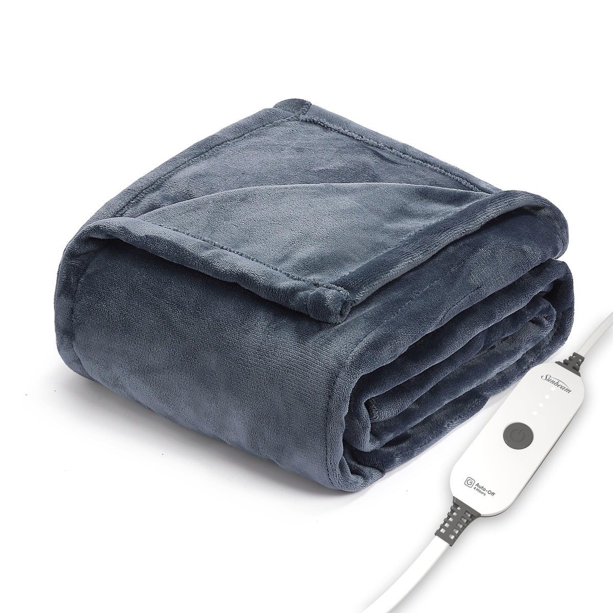 Sunbeam plaid face emballé bleu rainstorm montrant taille et finition pratique