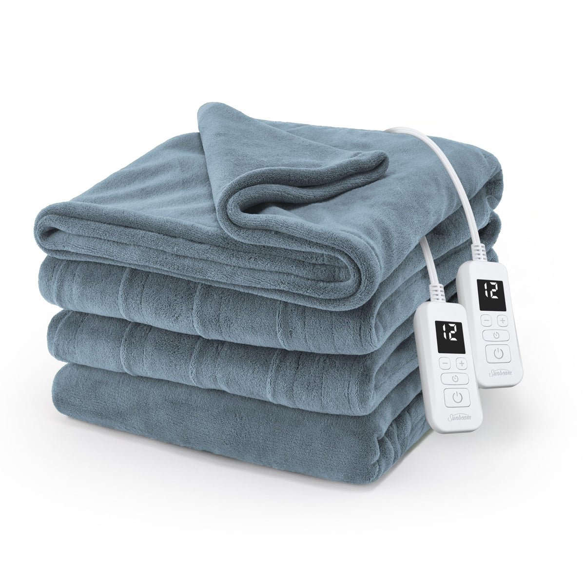 Sunbeam couverture Royal Luxe face avant montrant couleur Ice Blue et chaleur accueillante