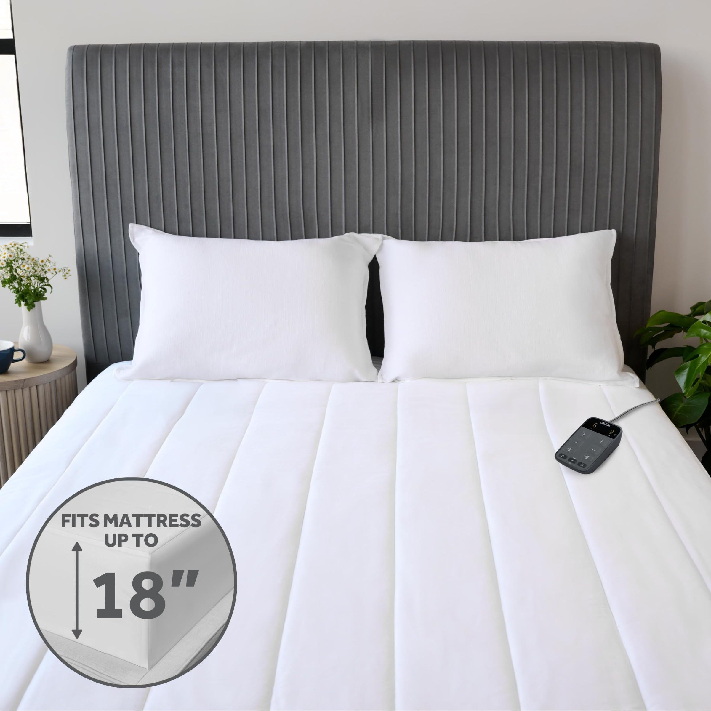 Sunbeam surmatelas posé sur lit illustrant confort prêt à l'usage