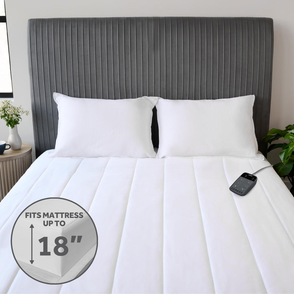 Sunbeam surmatelas posé sur lit illustrant confort prêt à l'usage