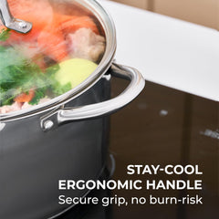 Sunhouse couvercle en verre trempé avec soupape pour cuisson sûre