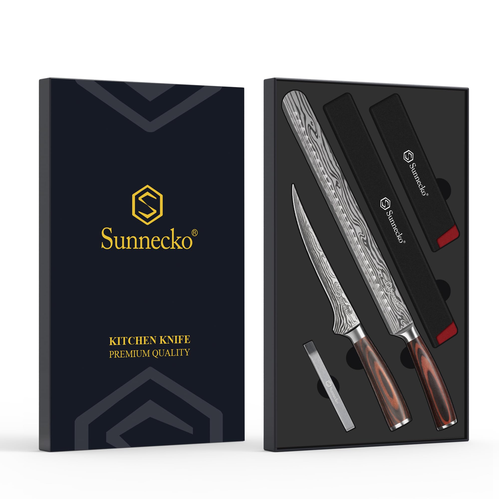 Sunnecko couteau à désosser 7" gros plan lame pour précision