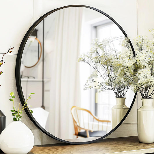 Sunniry miroir face avant rond 50 cm montrant design élégant et gain d'espace