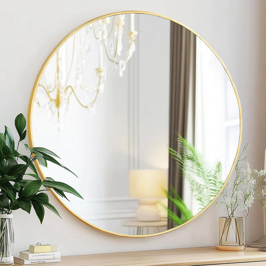 Sunniry miroir rond face montrant design épuré et équilibre esthétique