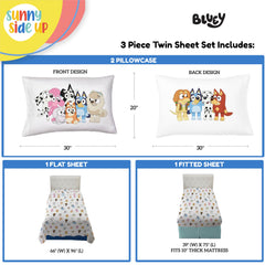 Sunny Side Up taie réversible Bluey montrant deux motifs pour varier la décoration
