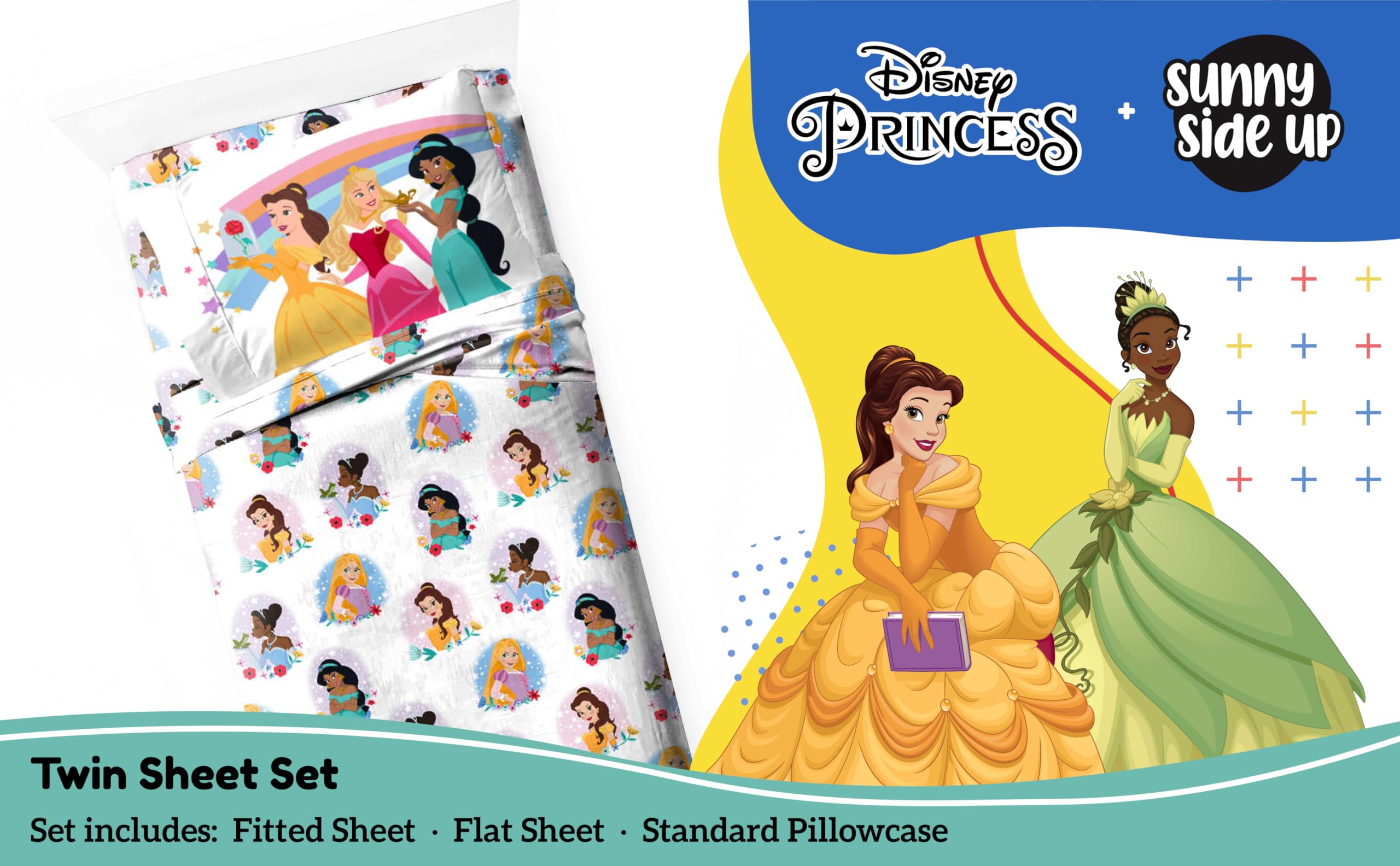 Sunny Side Up gros plan de l'imprimé Disney Princess, motifs nets et attractifs