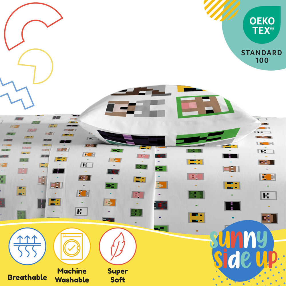 Sunny Side Up drap-housse enfilé sur matelas montrant la poche de 10 pouces résistante