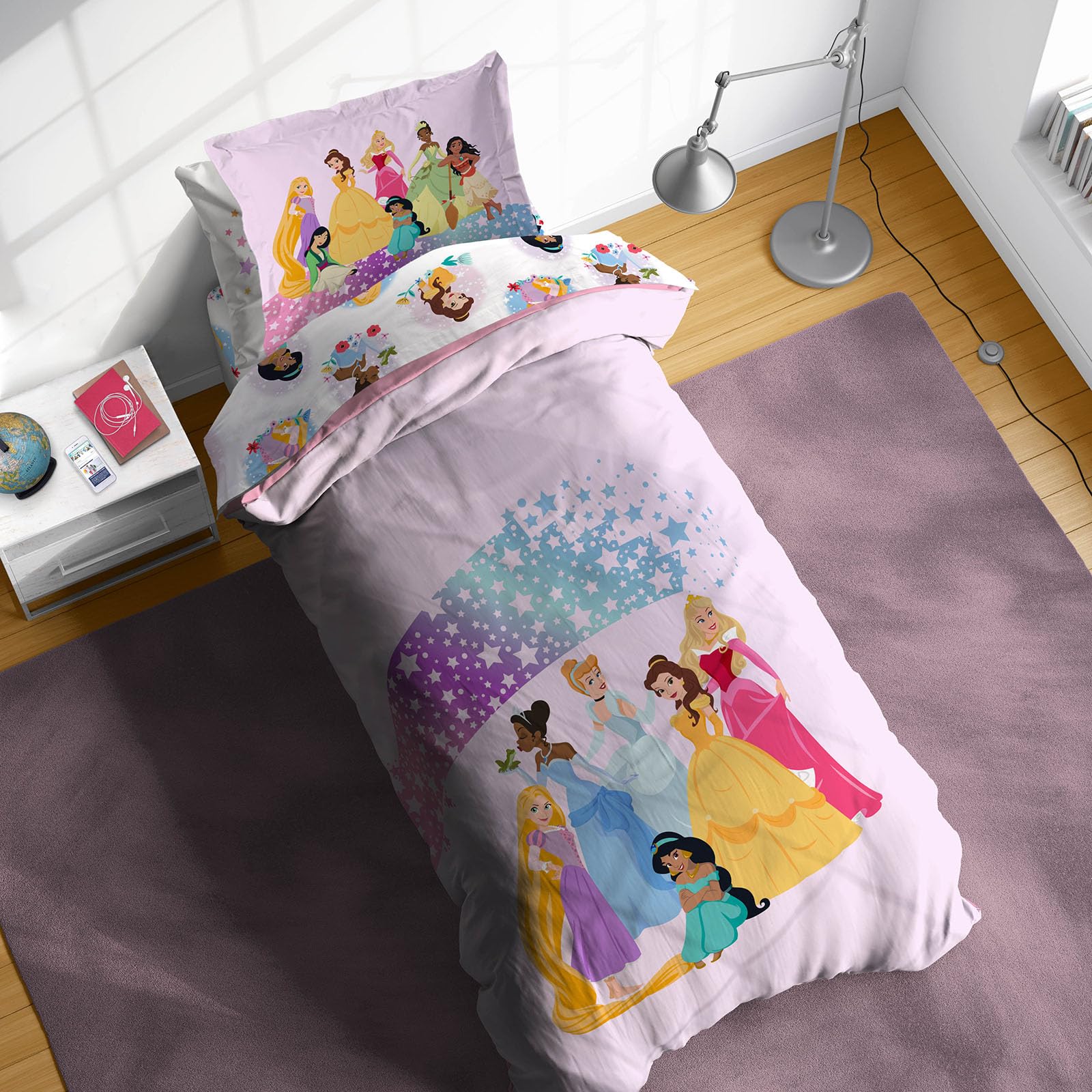Sunny Side Up vue face avant avec design Princesses, égaye la chambre