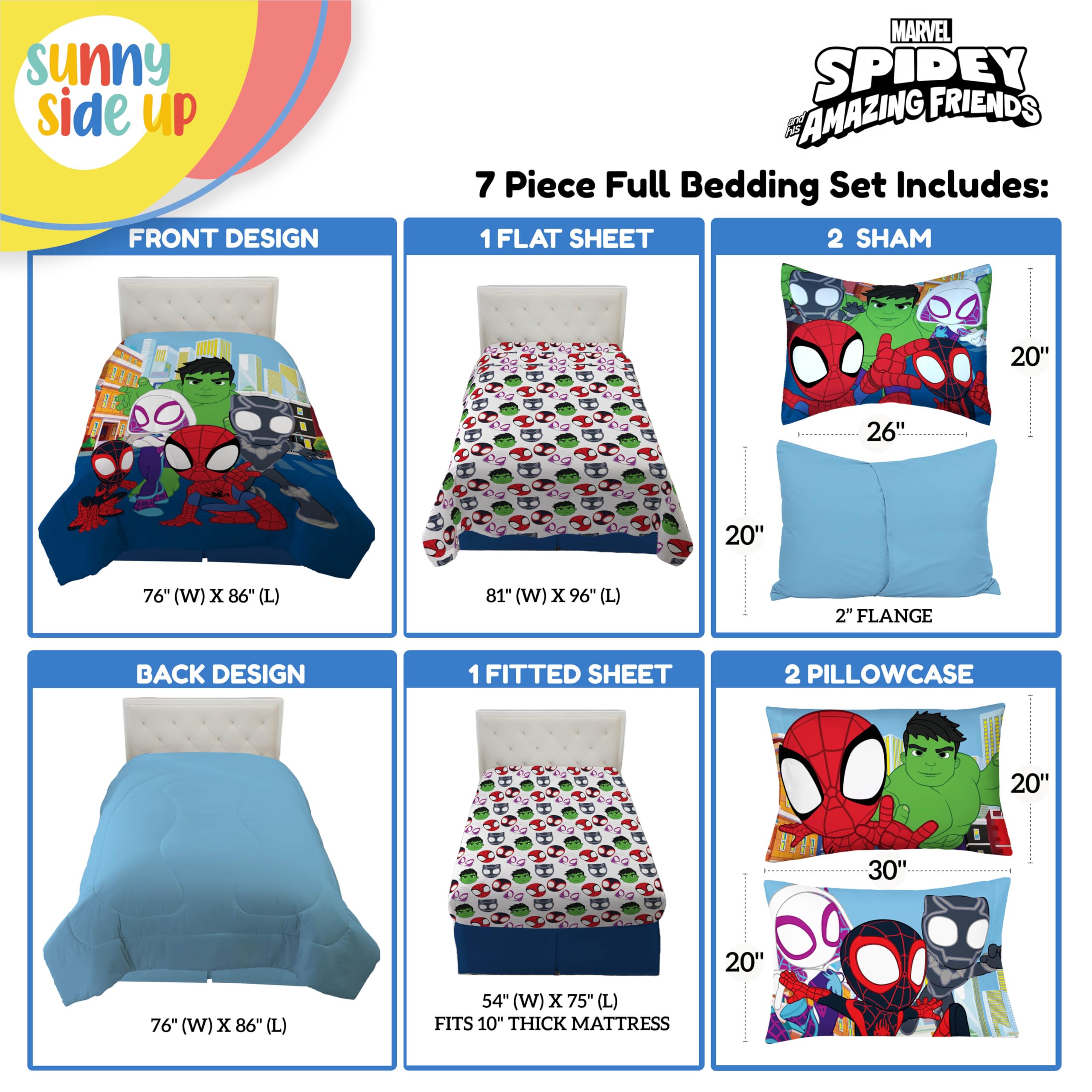 Sunny Side Up draps plat et ajusté présentés, tenue facile et ajustement sûr