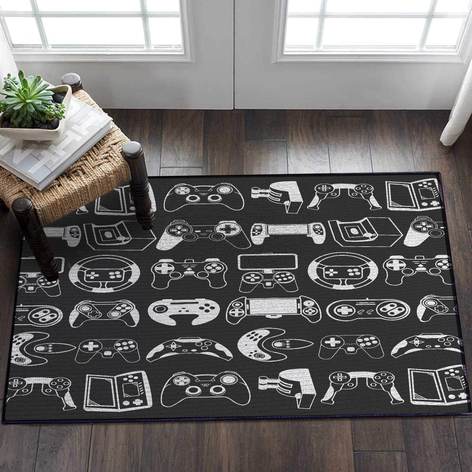 Sunnycitron tapis taille 59x39 près d'un fauteuil pour échelle
