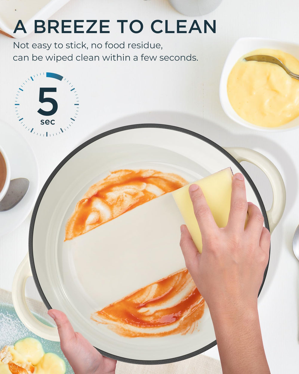 SUNOUTLY cocotte au four avec pain doré, convient pour la cuisson jusqu'à 500°F