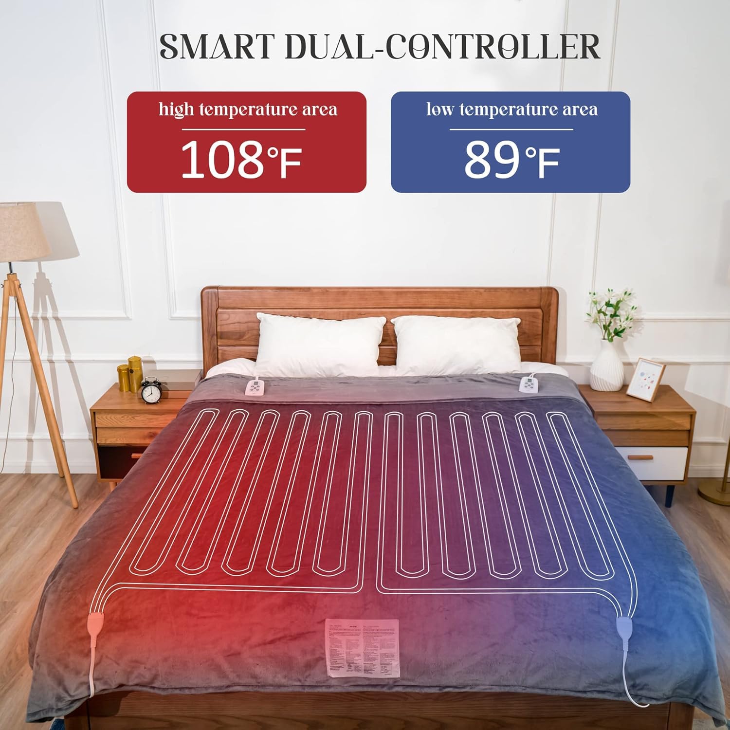 SUNVIVI couverture étendue sur lit king couvrant totalement matelas et jambes
