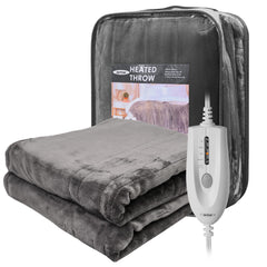 SUNVIVI plaid chauffant avant gris montrant design et confort