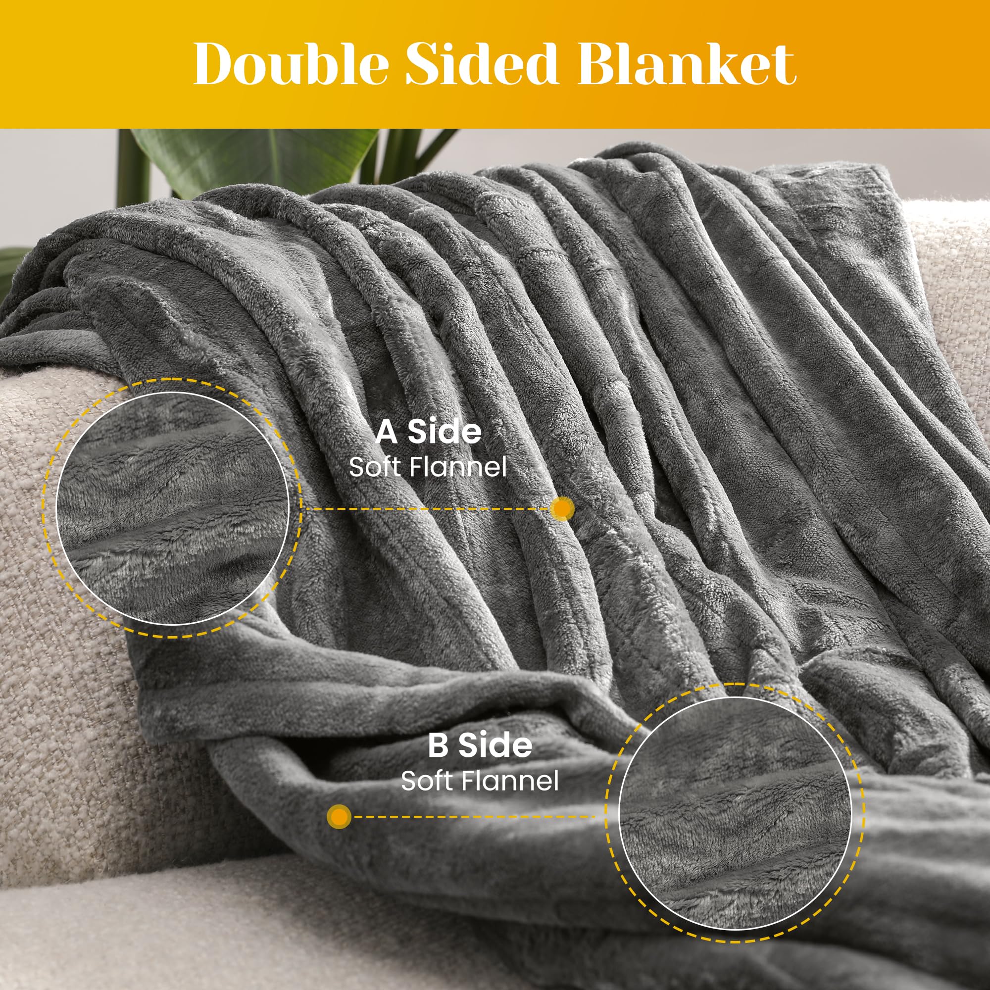SUNVIVI gros plan flanelle douce offrant chaleur agréable et toucher moelleux