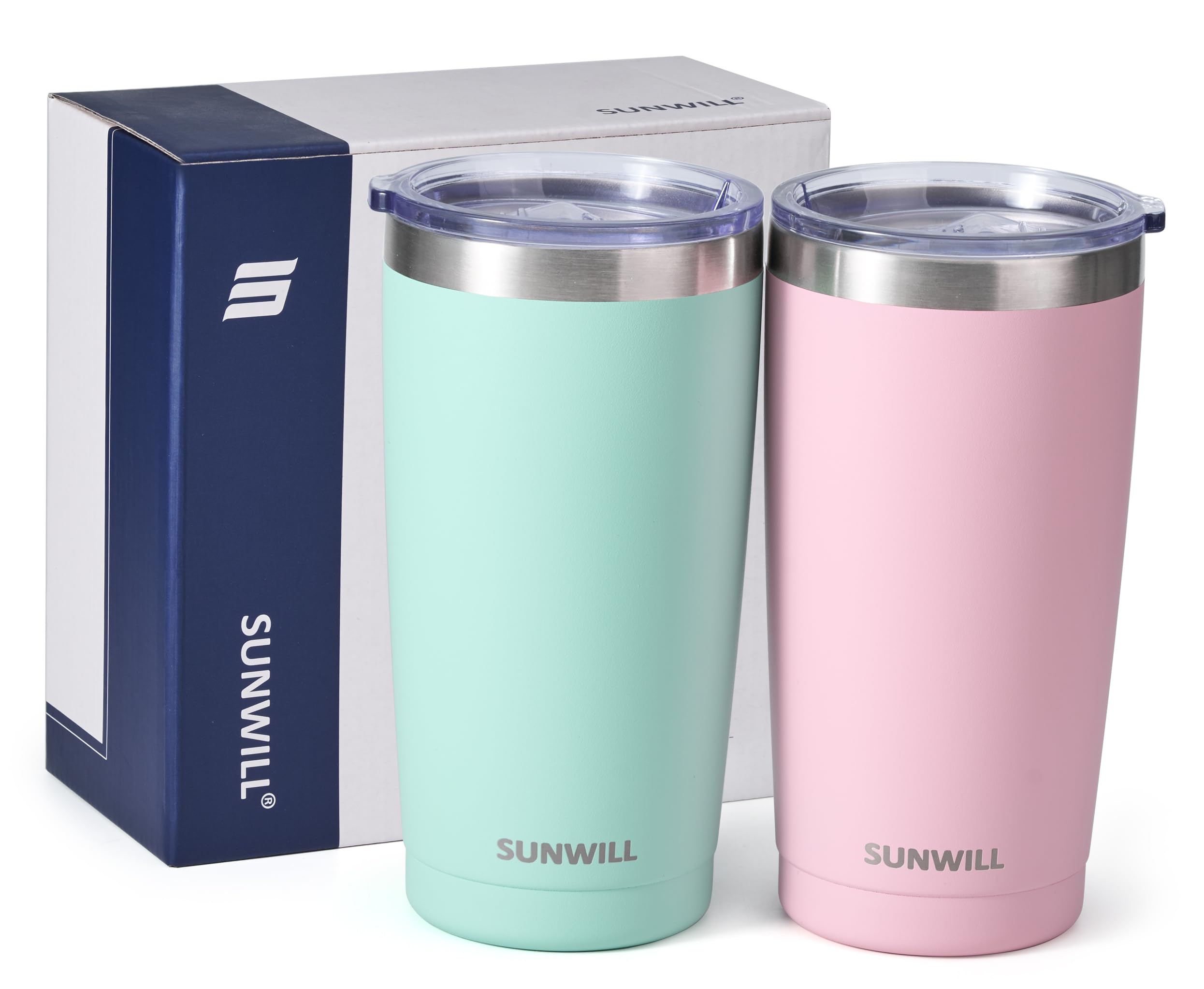 SUNWILL gobelet 20 oz posé à côté d'une règle pour comparer taille utile