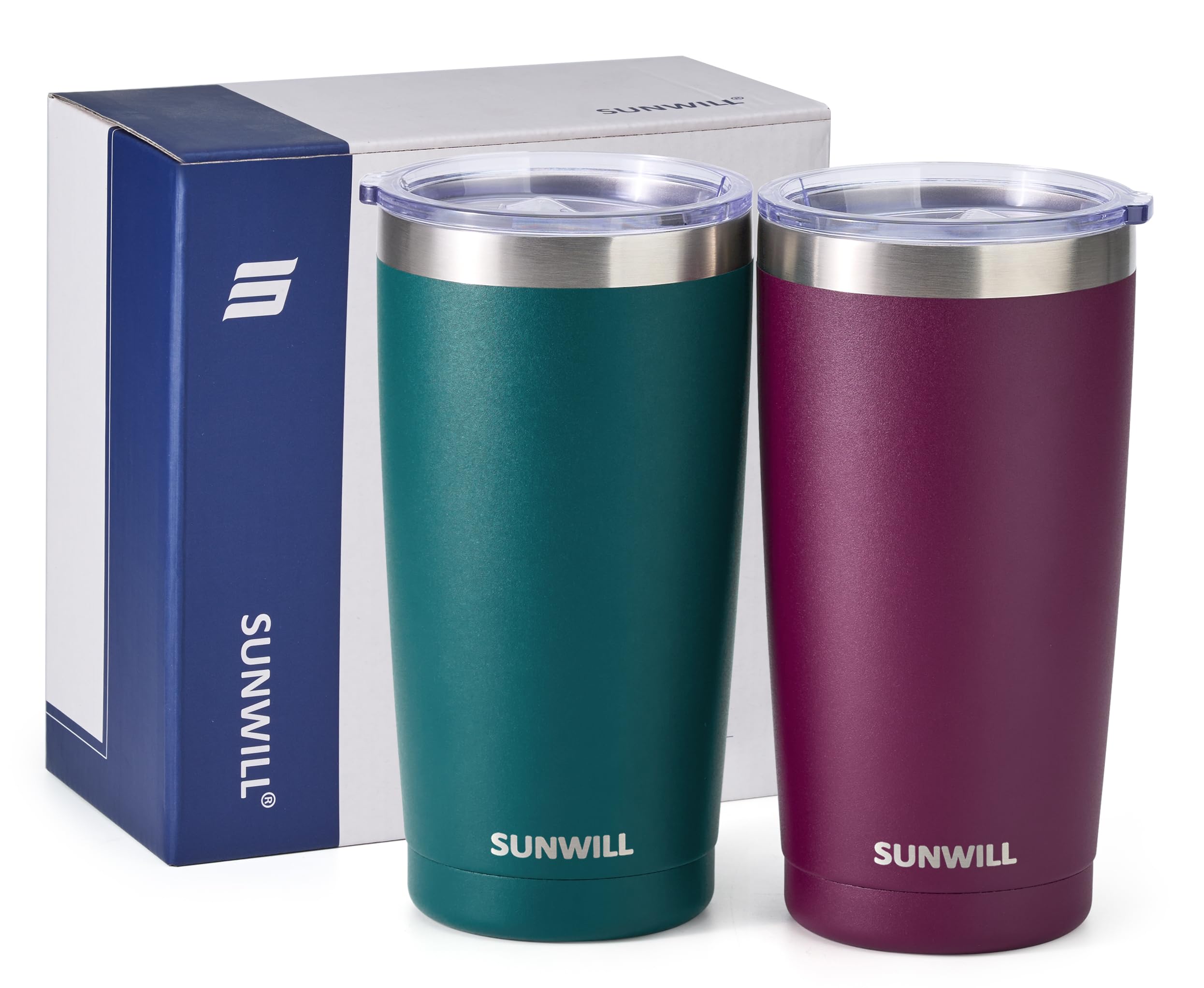 SUNWILL comparaison taille dans une main montrant capacité 20 oz