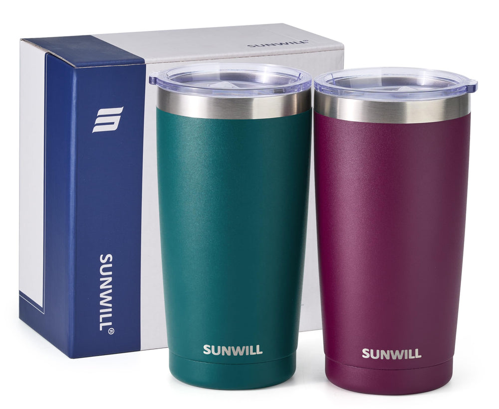 SUNWILL comparaison taille dans une main montrant capacité 20 oz
