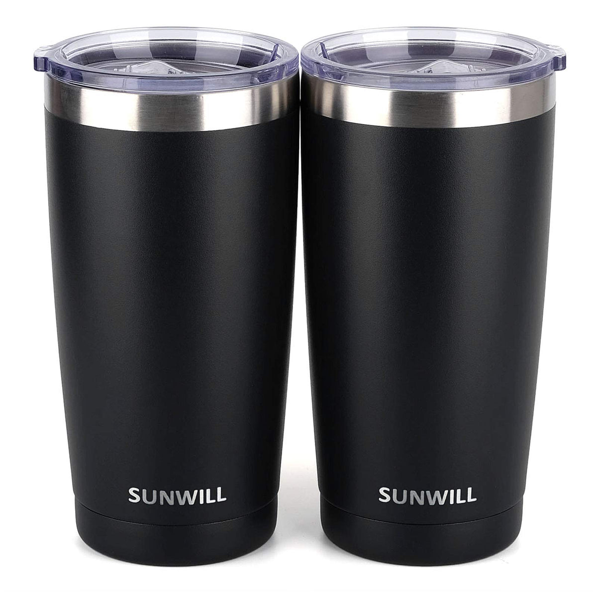 SUNWILL gobelet 20 oz face avant noir, maintien thermique durable