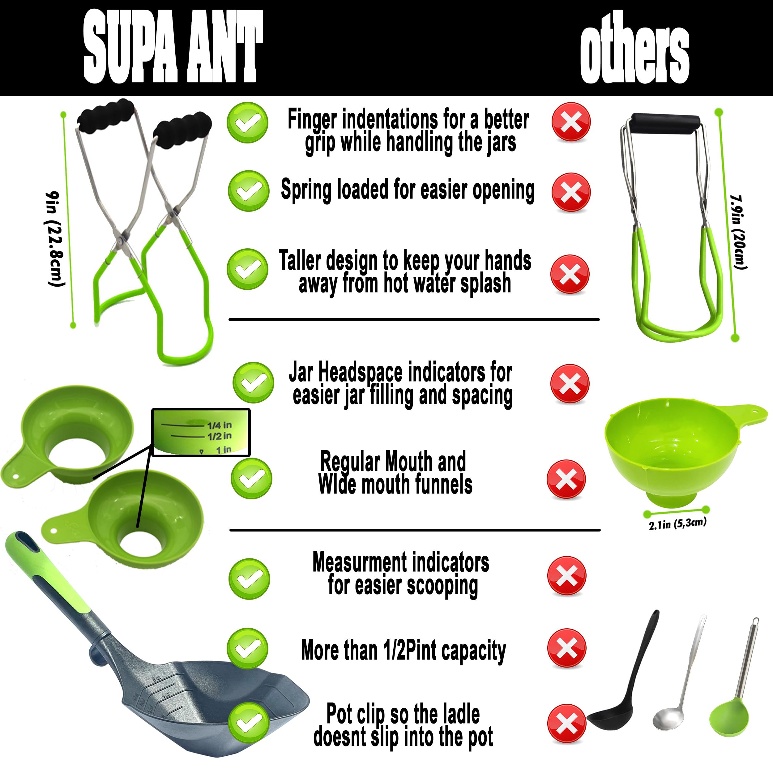 Supa Ant louche XL en usage facilitant remplissage rapide