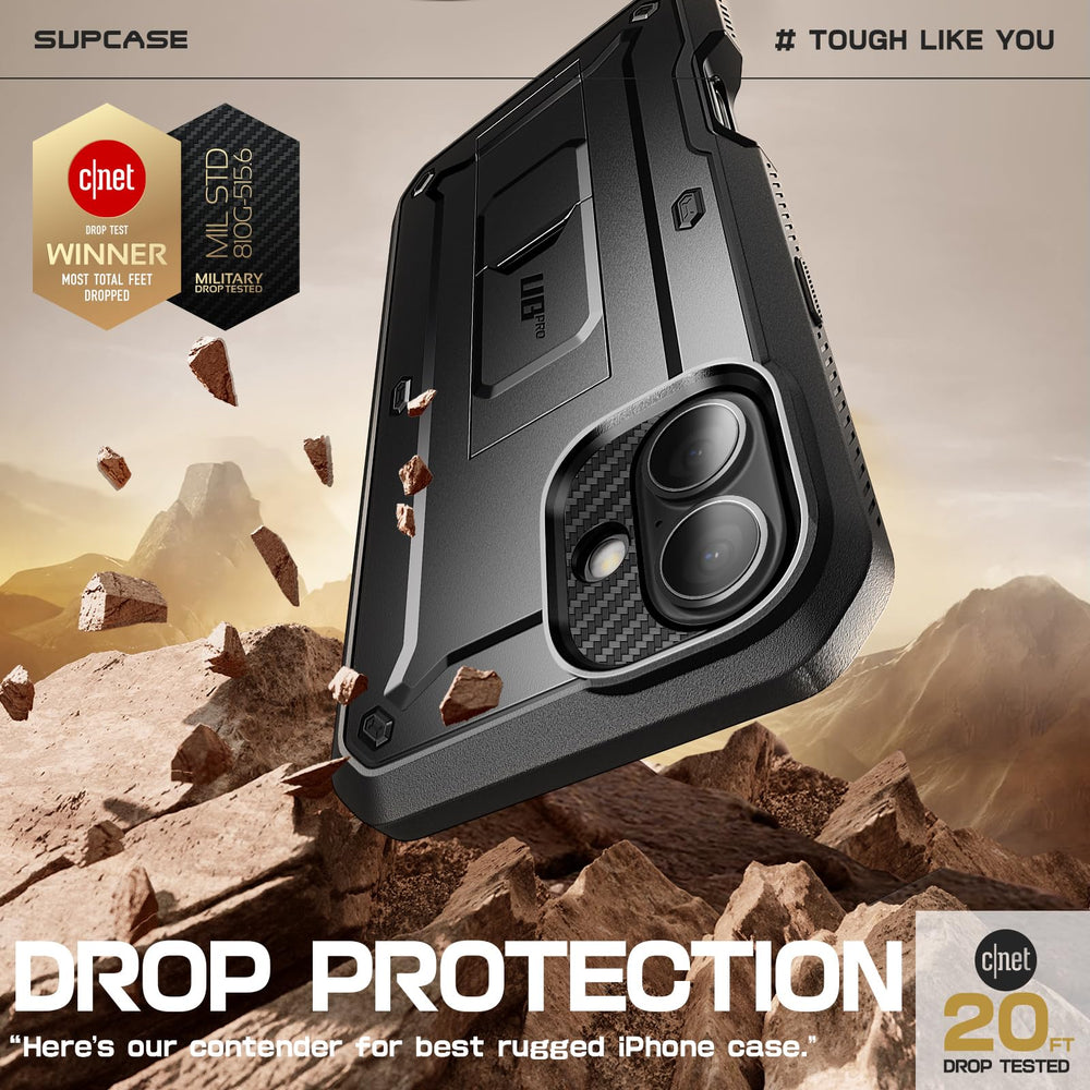 SUPCASE gros plan de la protection d'écran intégrée préservant la sensibilité