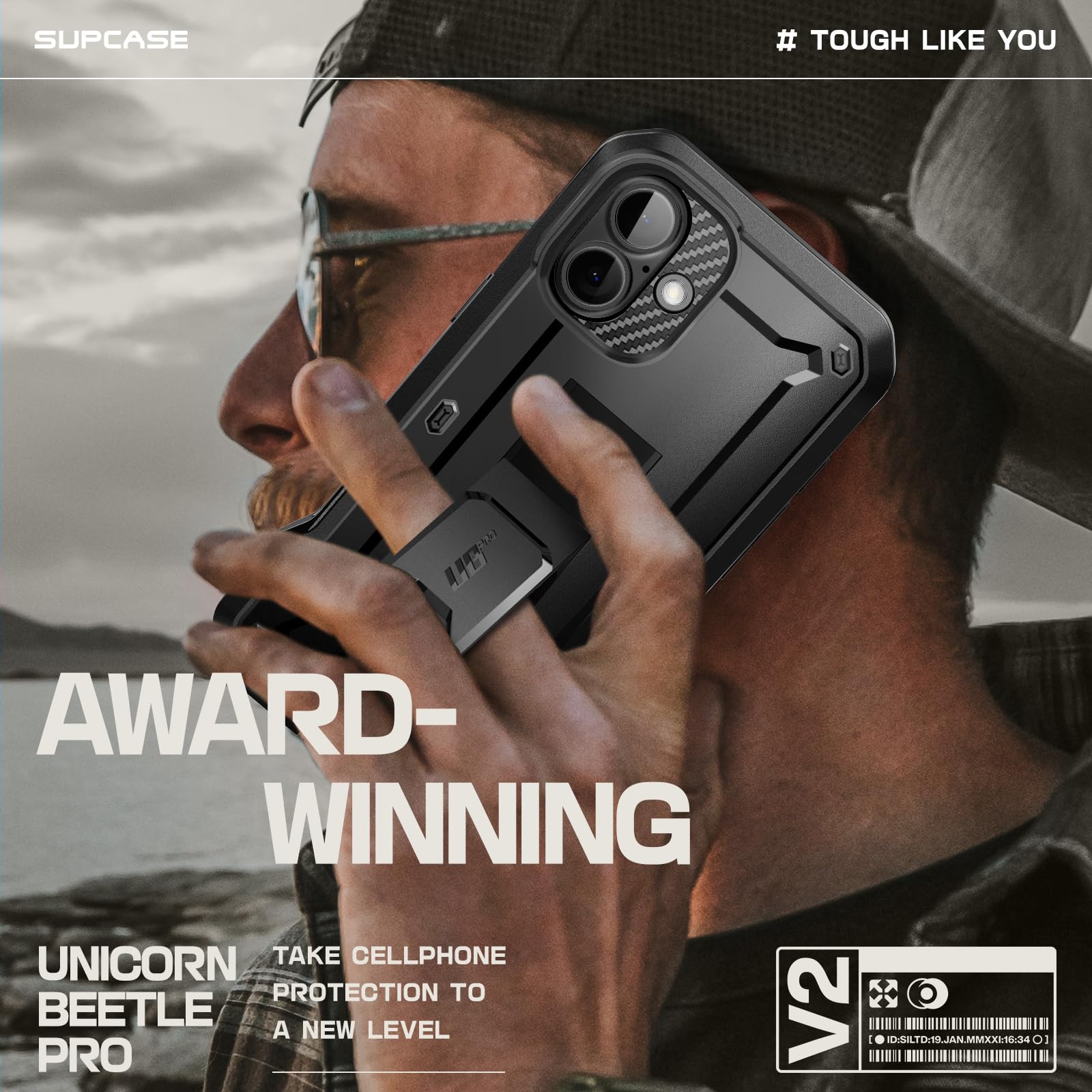 SUPCASE lifestyle extérieur sur sentier montrant protection adaptée aux activités