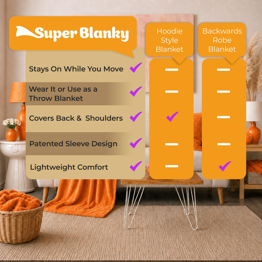 Super Blanky étiquette entretien pour préserver douceur et couleur orange