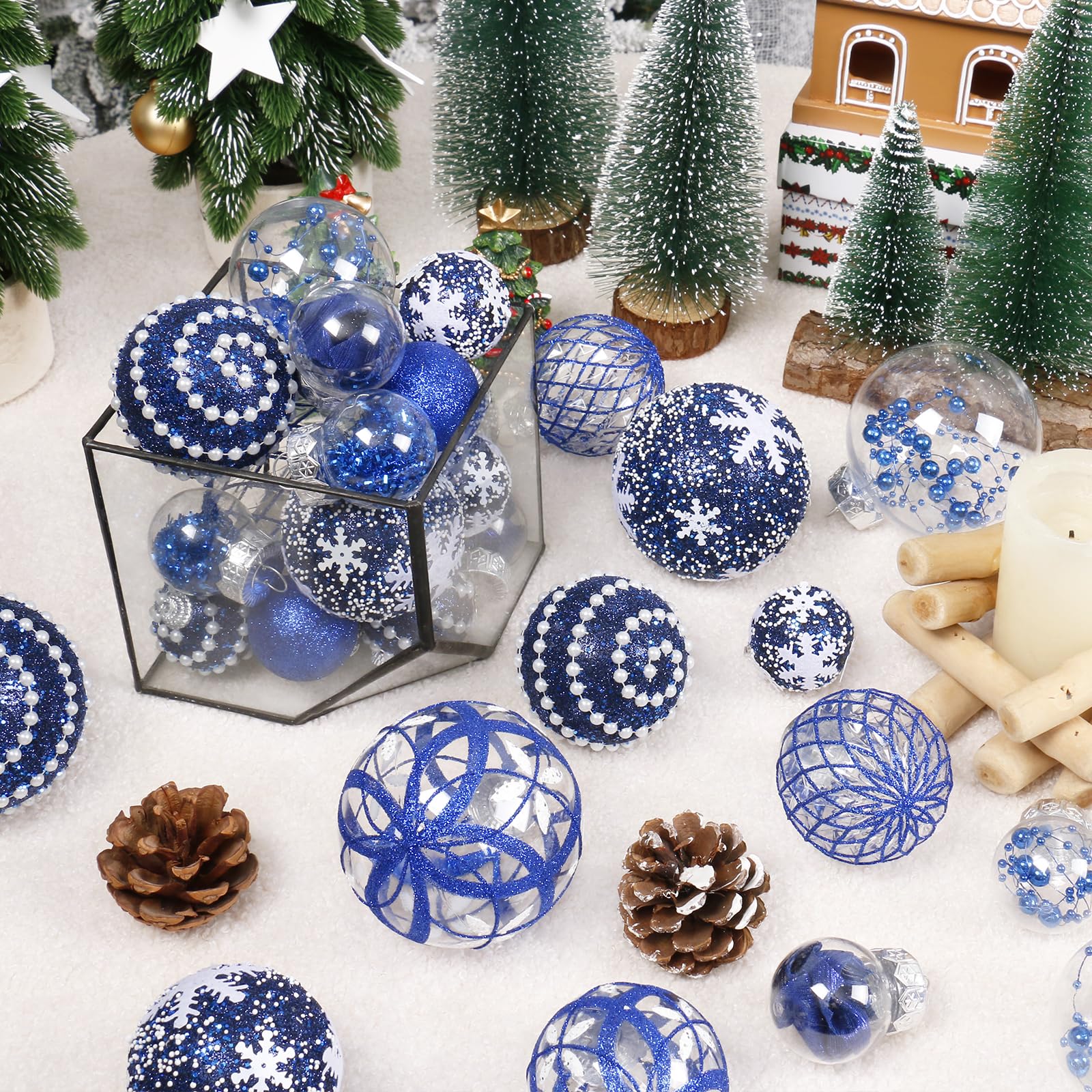 Super Holiday décoration de cheminée avec boules, crée ambiance chaleureuse