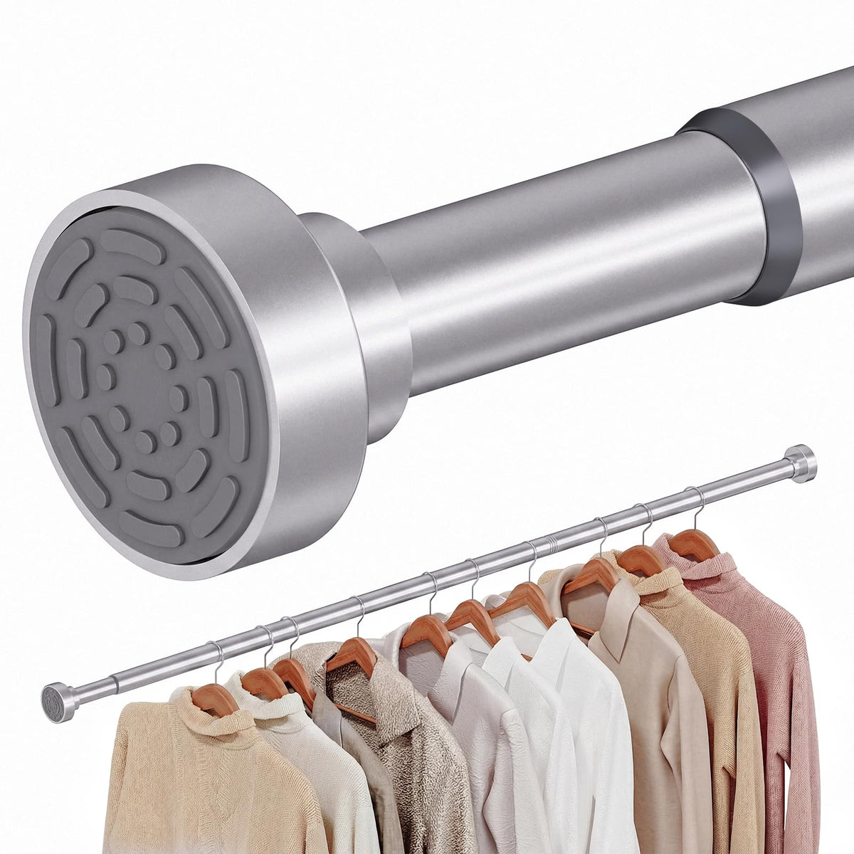 Supforce tringle face argent montrant finition résistante et gain d'espace