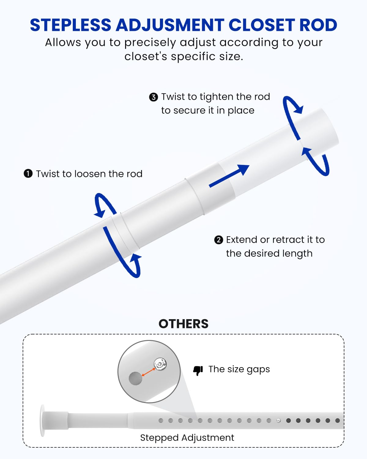 Supforce gros plan du diamètre 1,3" robuste qui limite le fléchissement