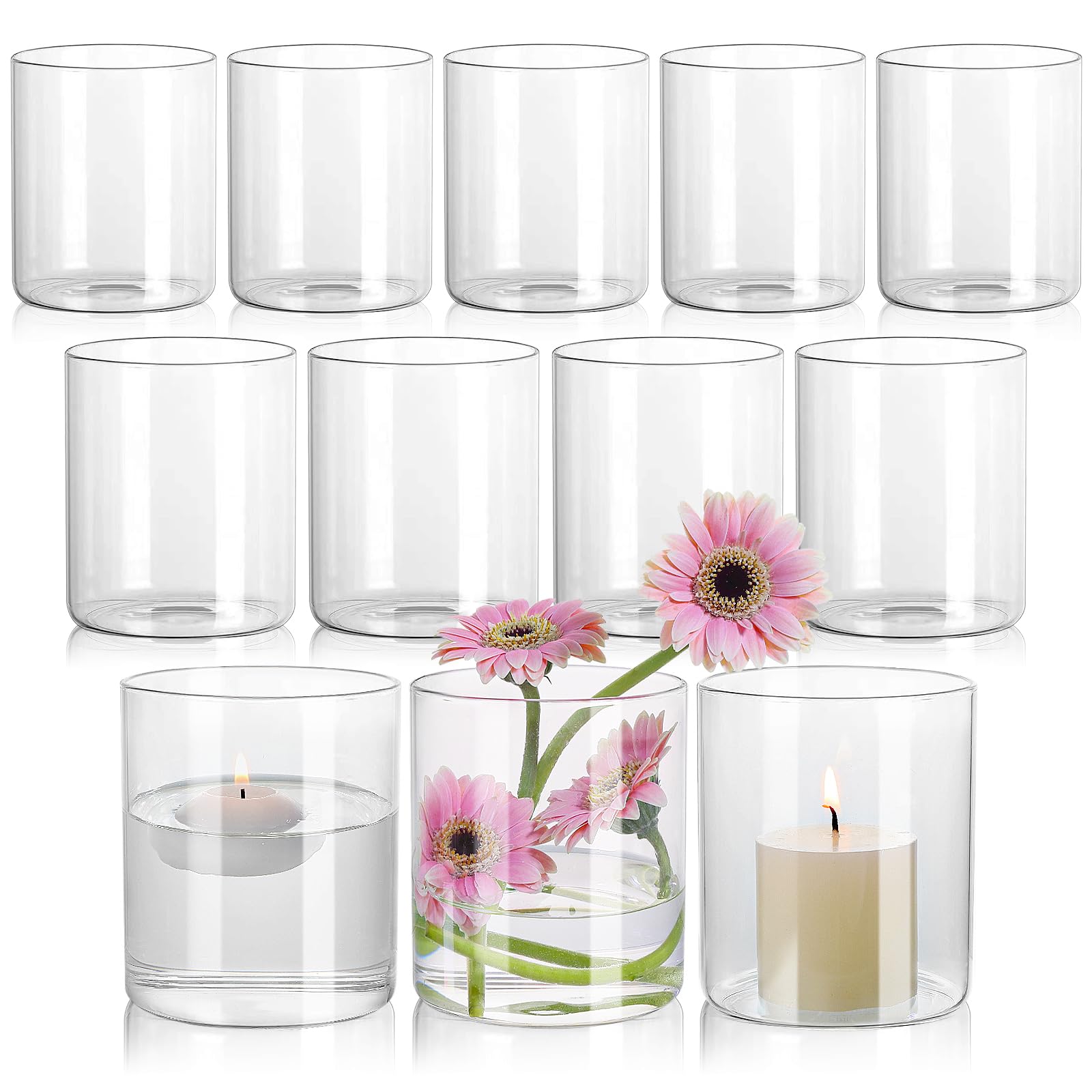 SUPMIND pack de 12 vases avant emballage, présentation élégante et gain de place