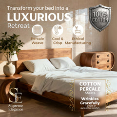 SUPREME ELEGANCE gros plan du tissage percale, fraîcheur et texture