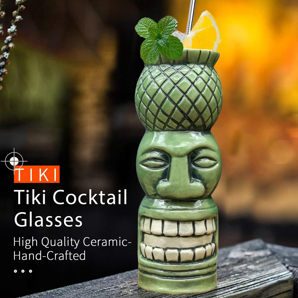 SuproBarware ensemble de 4 mugs sur table prêt pour une fête tropicale