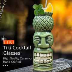 SuproBarware ensemble de 4 mugs sur table prêt pour une fête tropicale