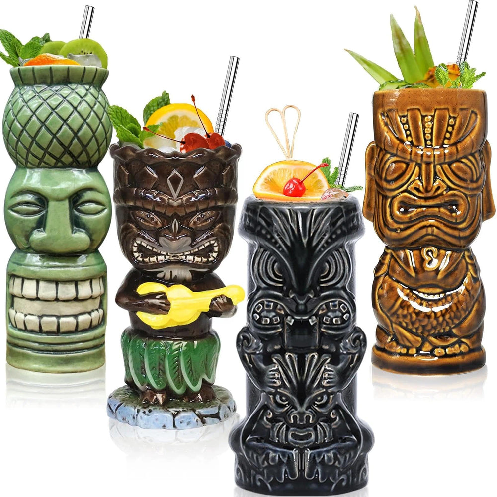SuproBarware mug tiki face avant montrant le design vibrant et attractif