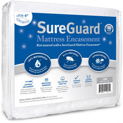 SureGuard housse matelas face avant montrant ajustement et protection intégrale