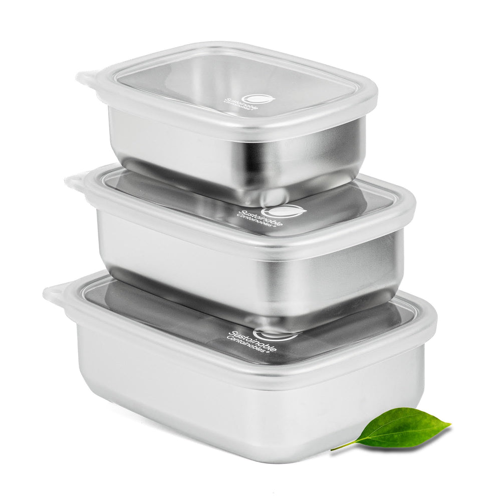 Sustainable Containables face avant montrant le lot 3 pièces et le design moderne